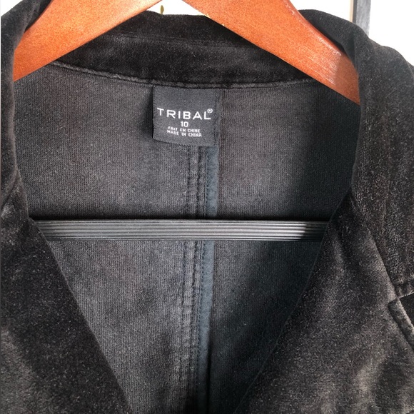 TRIBAL Black Velvet Suit Vest for Women. Size 10. - Picture 5 of 7